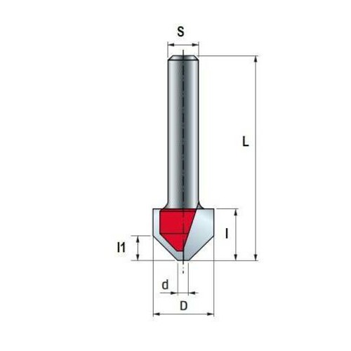 FREUD 21-11025P V-GROOVE CUTTER 12.7X10.8X6.35