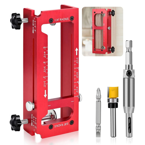 DOOR BUTTERFLY HINGE JIG ALUMINUM ALLOY DOOR HINGE TEMPLATE KIT FOR ROUTER