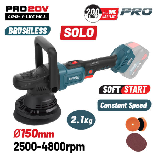 BORMANN BBP5345 Rotary Polisher Brushless 20V Solo with Speed 2500-4800rpm & Adjustable Speed