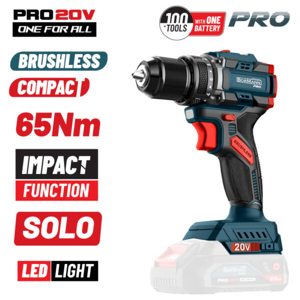 BORMANN BBP5400 Percussive Drill Driver Battery Solo Brushless 20V
