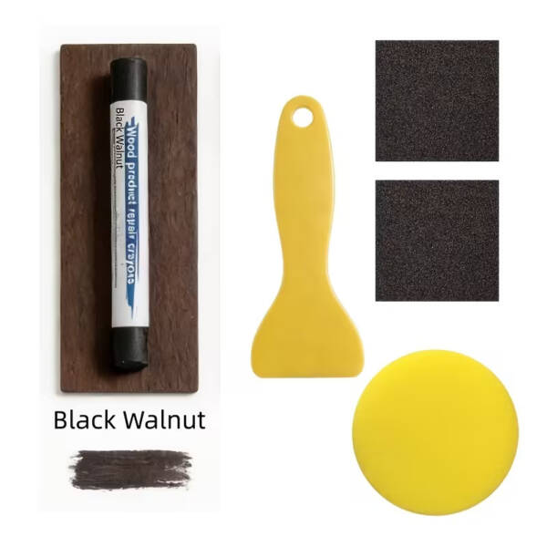 WOOD FILLER REPAIR WAX STICK BLACK WALNUT - KIT