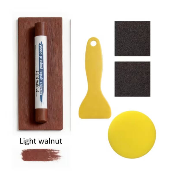 WOOD FILLER REPAIR WAX STICK LIGHT WALNUT - KIT