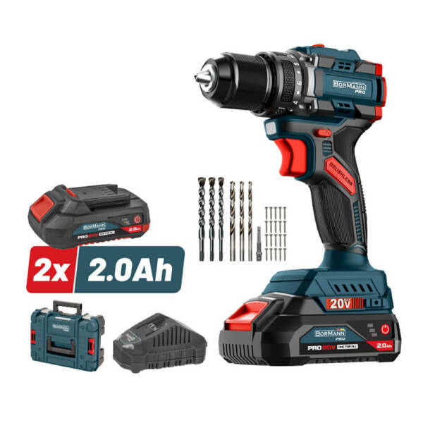 BORMANN PRO Cordless impact drill 20V 2 x 2Ah & accessories BBP5401X22CA