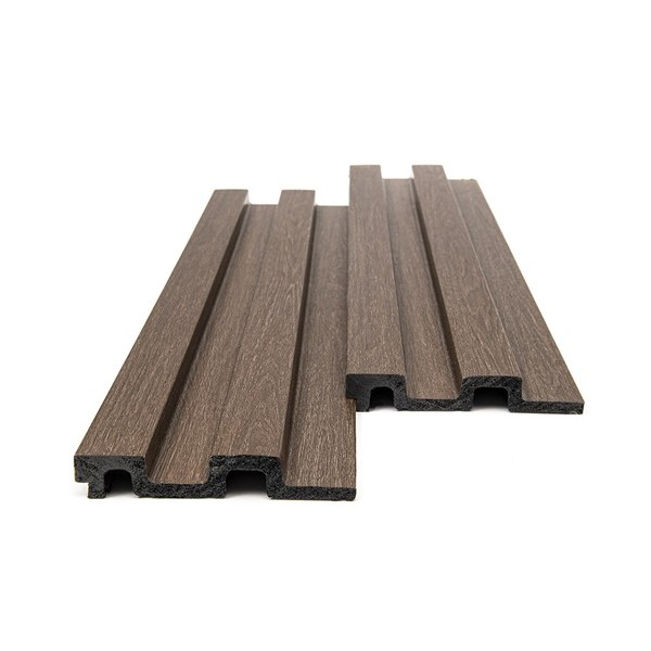 PS PANEL WITH 3D SLATS RESIDENCE BROWN OAK