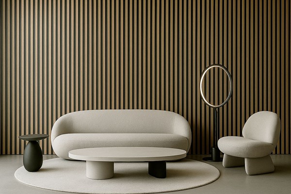 PS PANEL WITH 3D SLATS RESIDENCE NAT.OAK/BLACK - Image 3