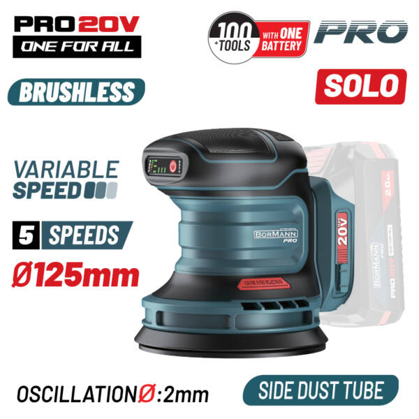 BORMANN Pro BBP5413 Brushless Cordless Random Orbital Sander 20V